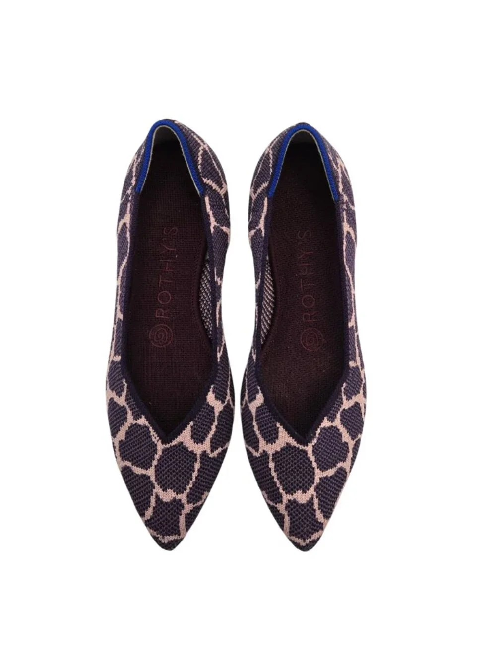 Rothy's The Point Violet Giraffe Pointed Toe Flats Size 6.5